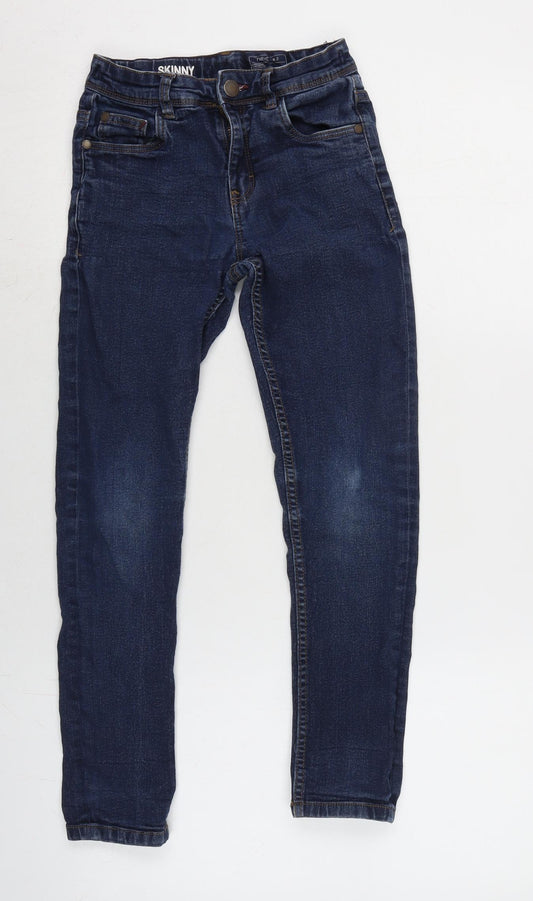 NEXT Boys Blue Cotton Tapered Jeans Size 9 Years L24 in Regular Zip