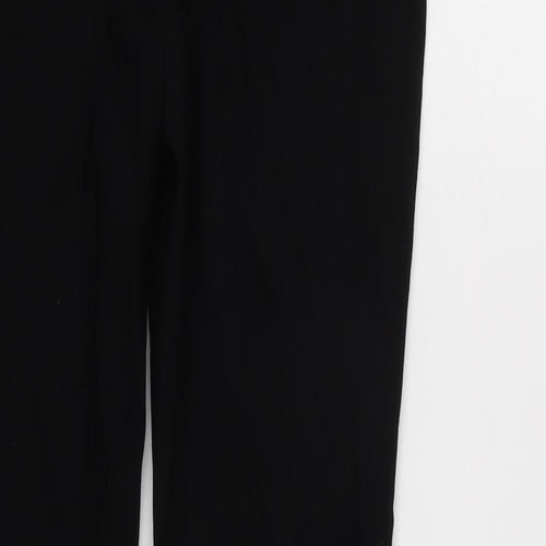 F&F Womens Black Cotton Blend Tapered Jeans Size 12 L28 in Regular Zip - Detail to bottom of legs.