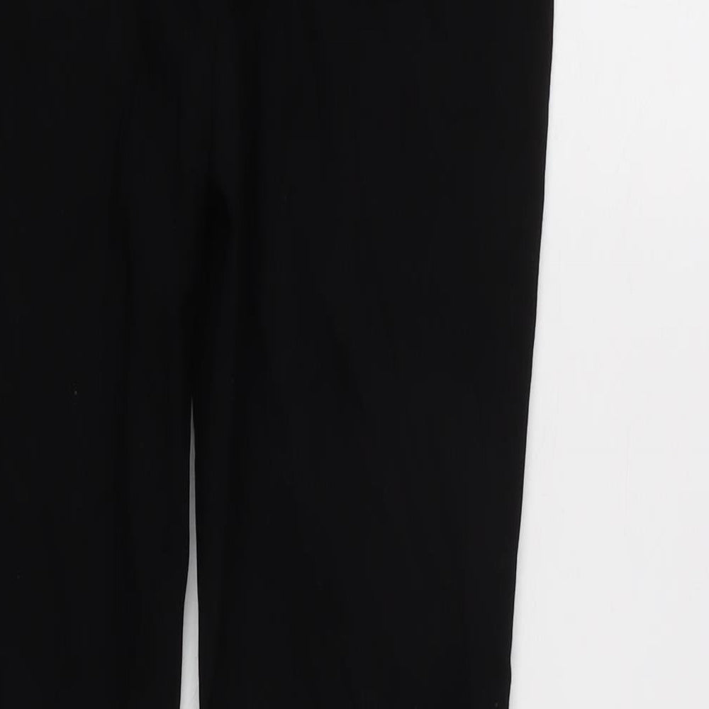 F&F Womens Black Cotton Blend Tapered Jeans Size 12 L28 in Regular Zip - Detail to bottom of legs.