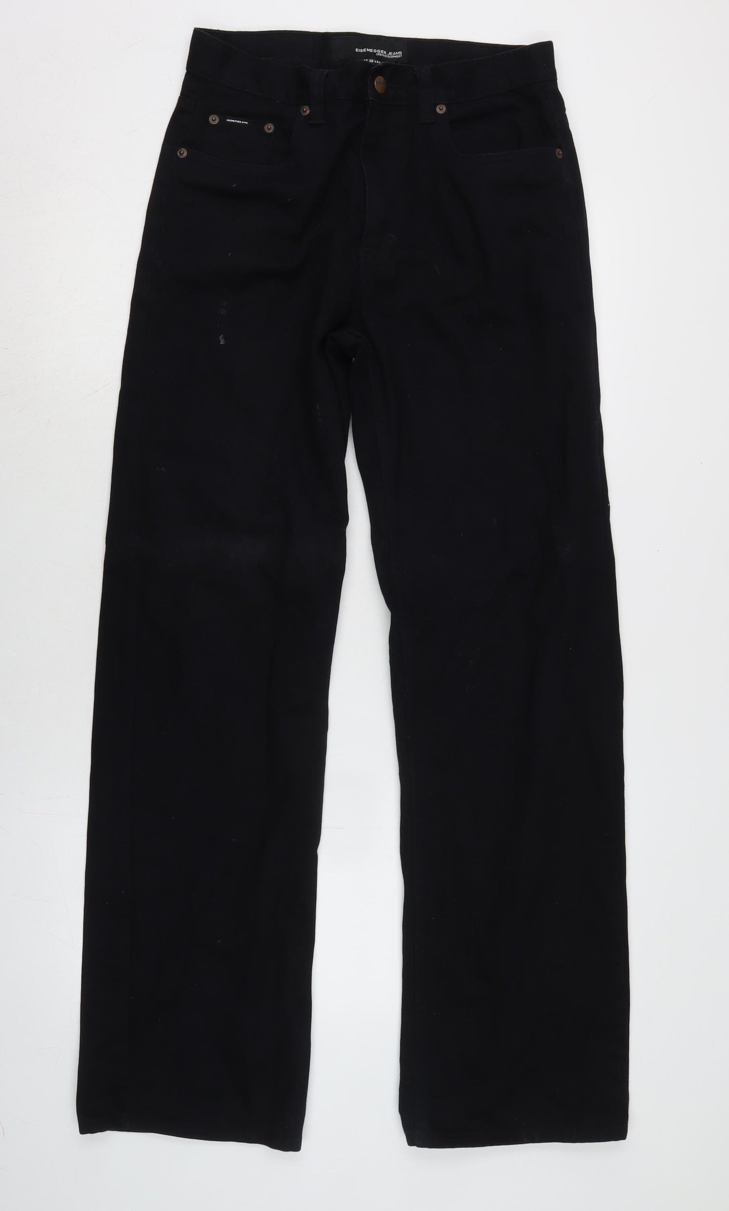 Eisenegger Mens Black Cotton Bootcut Jeans Size 30 in L33 in Regular Zip