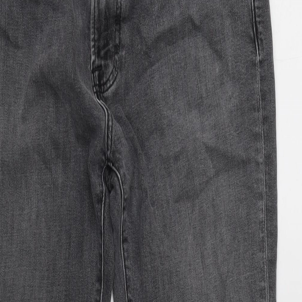 Ambercombe & finch Mens Grey Cotton Blend Tapered Jeans Size 30 in L28 in Regular Zip