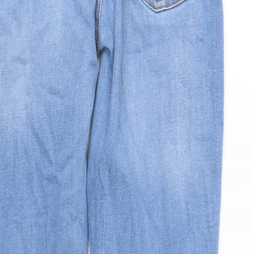 Denim & Co. Mens Blue Cotton Blend Straight Jeans Size 30 in L33 in Regular Button