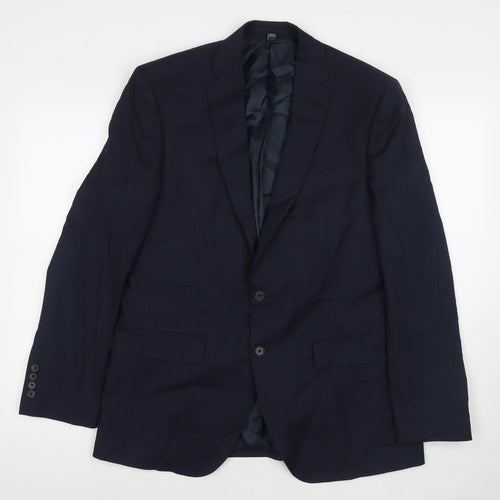 Marks and Spencer Mens Blue Polyester Jacket Suit Jacket Size 42 Regular