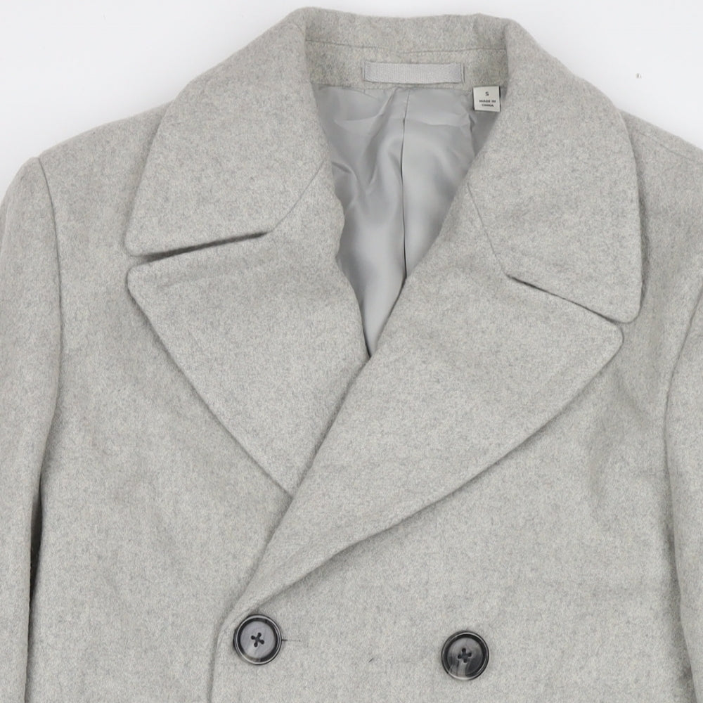 Autograph Womens Grey Pea Coat Coat Size S Button