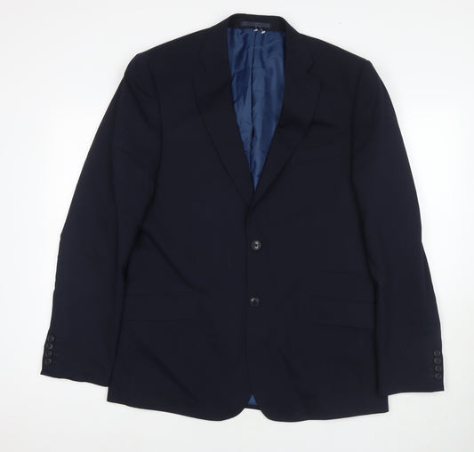 Marks and Spencer Mens Blue Wool Jacket Suit Jacket Size 42 Regular