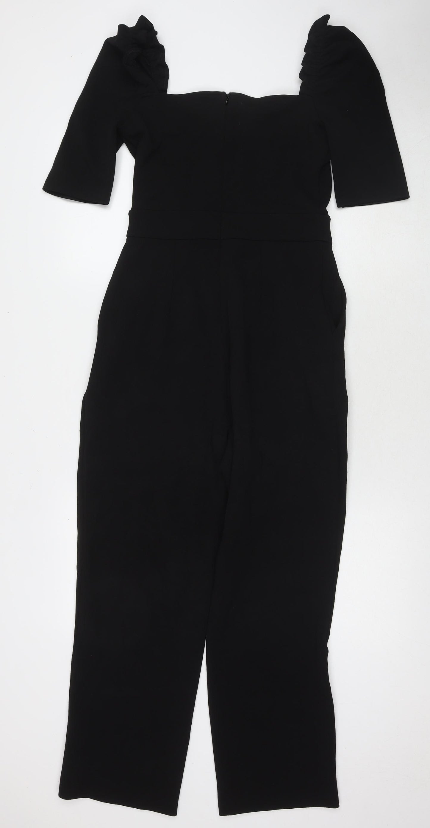 Mango Womens Black Polyester Jumpsuit One-Piece Size S L26 in Zip