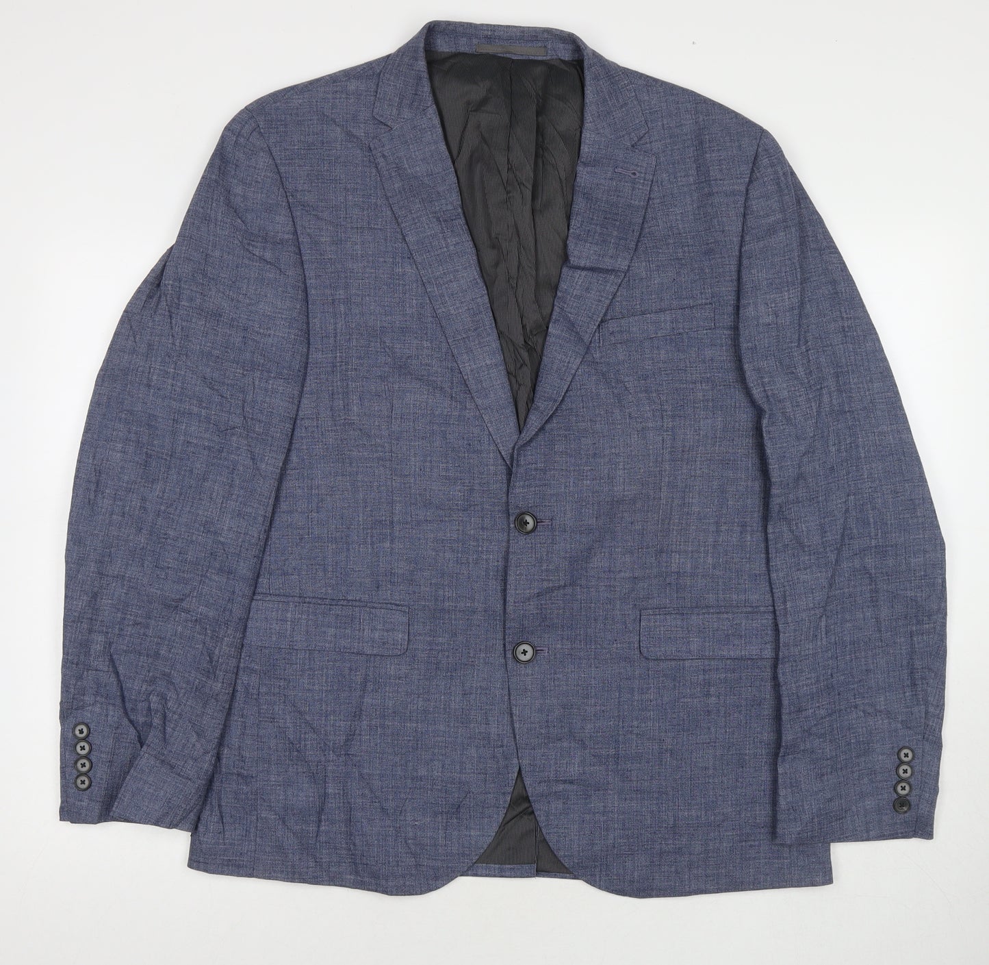 Marks and Spencer Mens Blue Linen Jacket Suit Jacket Size 42 Regular