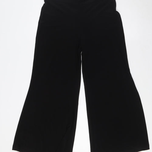 Marks and Spencer Womens Black Herringbone Polyester Trousers Size 10 L27 in Regular