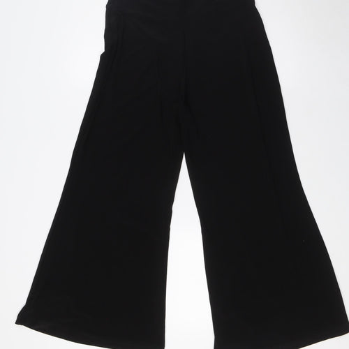 Marks and Spencer Womens Black Herringbone Polyester Trousers Size 10 L27 in Regular