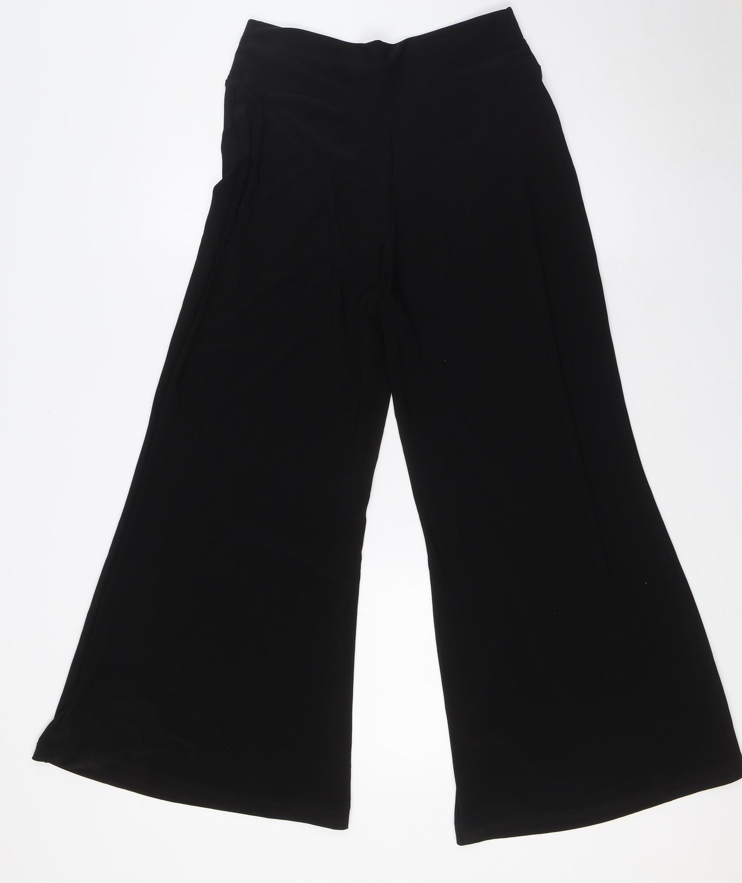 Marks and Spencer Womens Black Herringbone Polyester Trousers Size 10 L27 in Regular