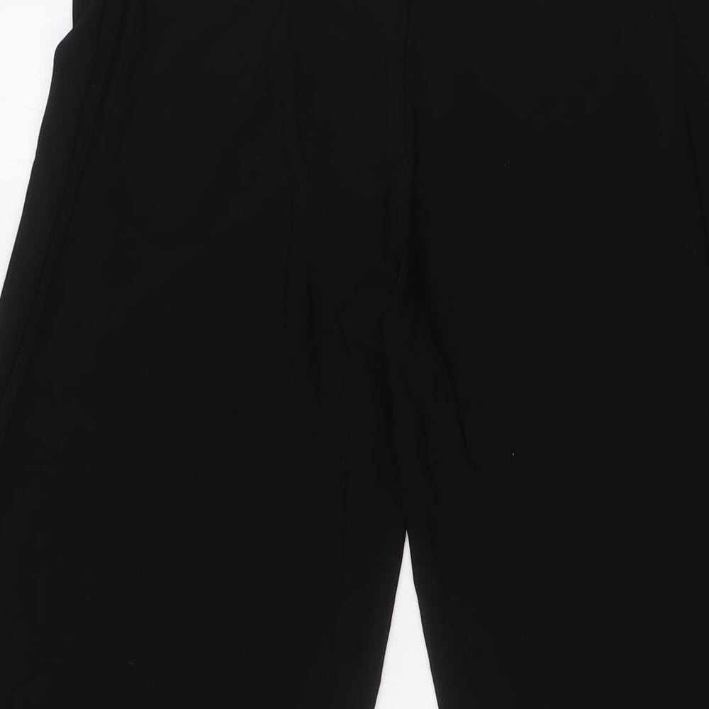 Marks and Spencer Womens Black Herringbone Polyester Trousers Size 10 L27 in Regular