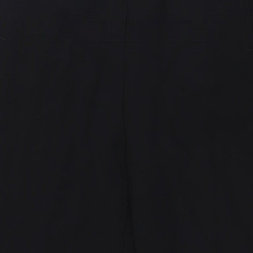 Marks and Spencer Womens Black Polyester Trousers Size 14 L29 in Regular Zip - Elasticated waist