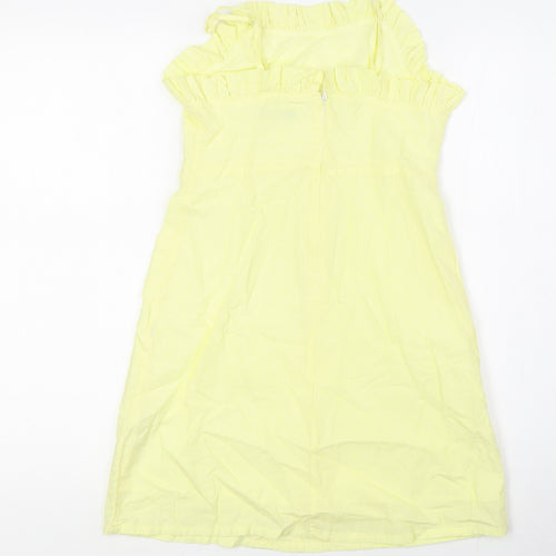 Marks and Spencer Girls Yellow Cotton A-Line Size 9-10 Years Square Neck