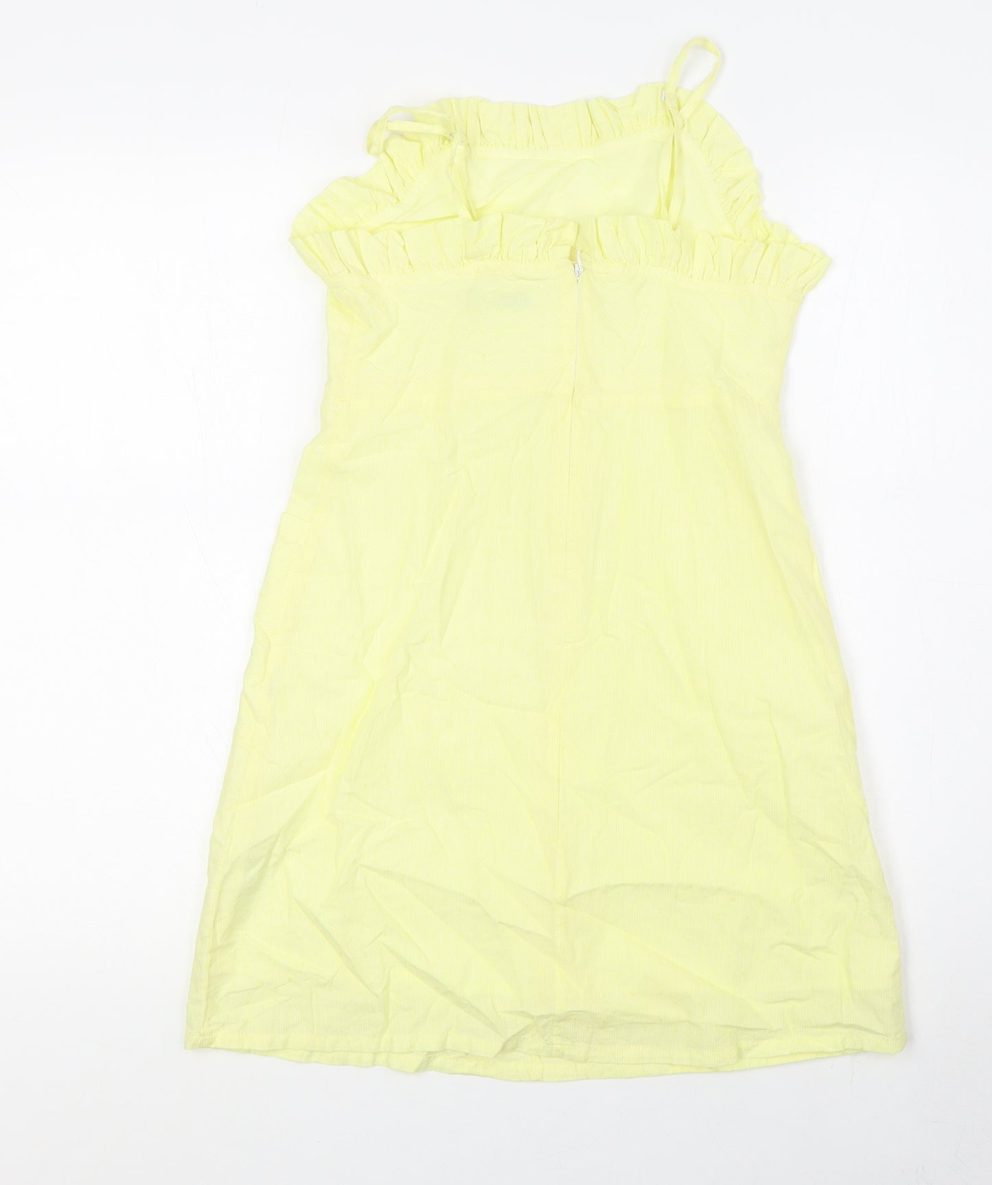 Marks and Spencer Girls Yellow Cotton A-Line Size 9-10 Years Square Neck