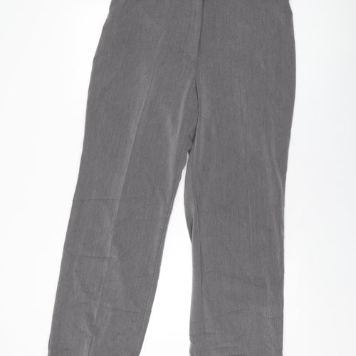 Sag Harbor Womens Grey Polyester Trousers Size 14 L31 in Regular Zip