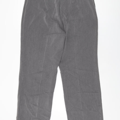 Sag Harbor Womens Grey Polyester Trousers Size 14 L31 in Regular Zip