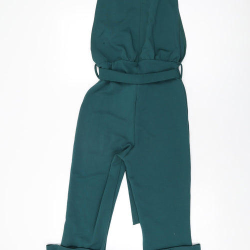 PRETTYLITTLETHING Womens Green Polyester Jumpsuit One-Piece Size 8 L32 in Zip