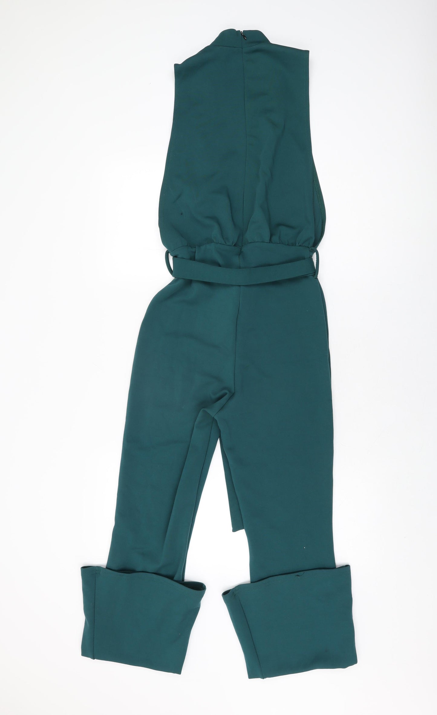 PRETTYLITTLETHING Womens Green Polyester Jumpsuit One-Piece Size 8 L32 in Zip