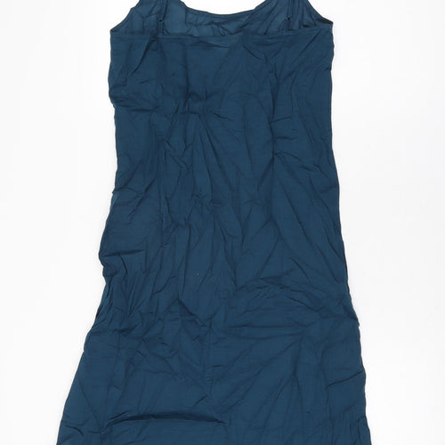 Per Una Womens Blue Cotton Slip Dress Size 8 Scoop Neck Pullover