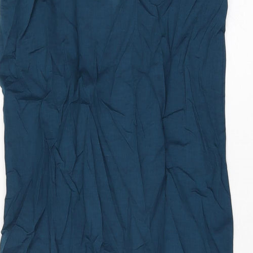 Per Una Womens Blue Cotton Slip Dress Size 8 Scoop Neck Pullover