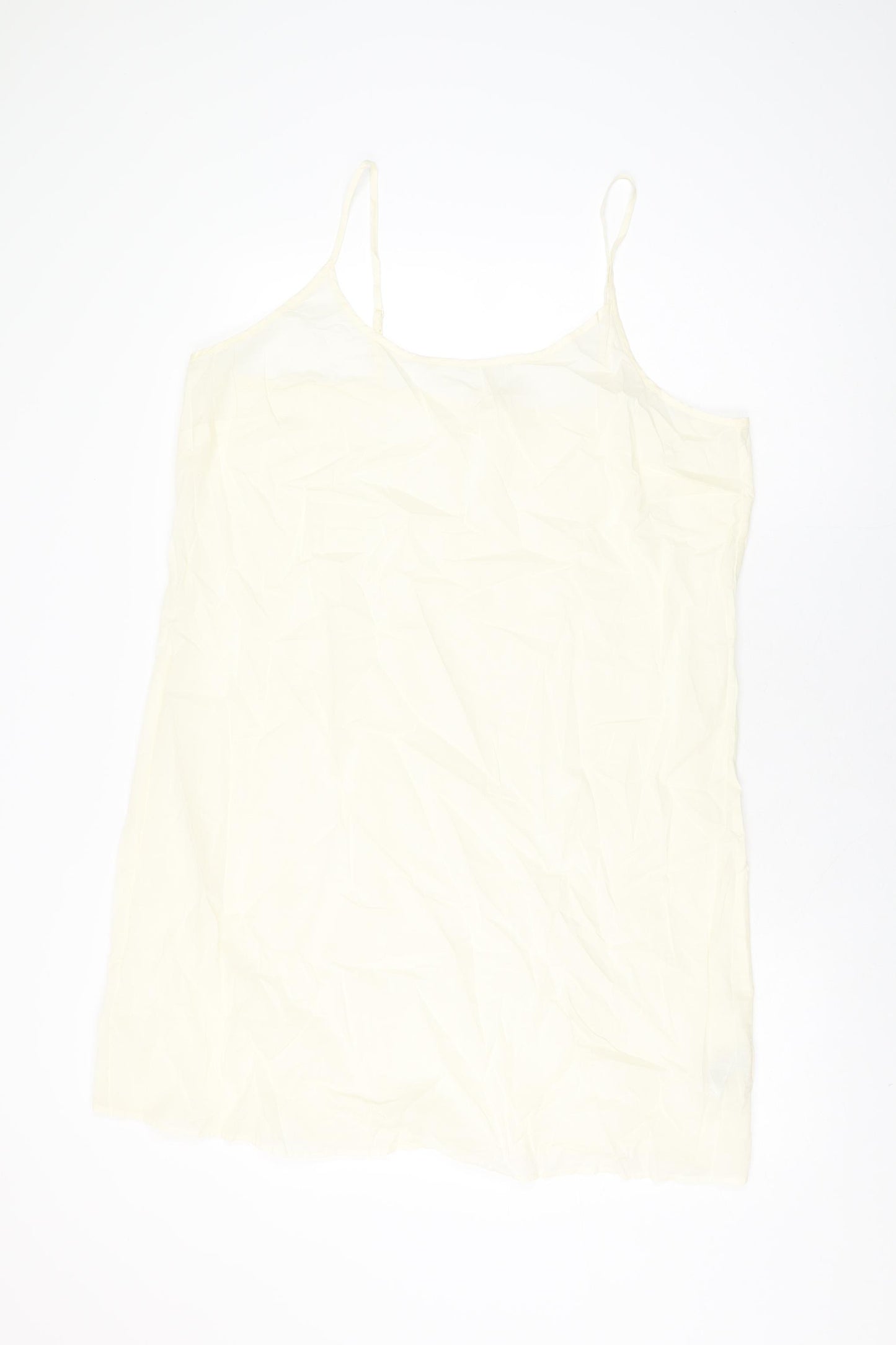 Per Una Womens Ivory Cotton Slip Dress Size 18 Scoop Neck Pullover