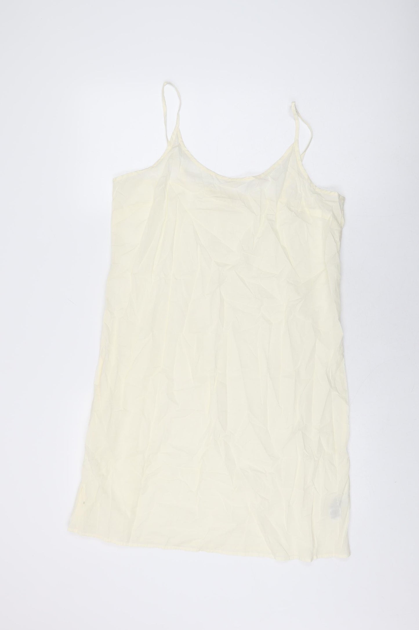 Per Una Womens Ivory Cotton Slip Dress Size 14 Scoop Neck Pullover