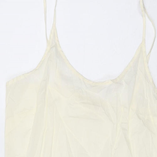 Per Una Womens Ivory Cotton Slip Dress Size 14 Scoop Neck Pullover