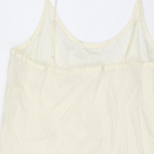 Per Una Womens Ivory Cotton Slip Dress Size 14 Scoop Neck Pullover