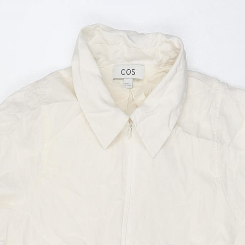 COS Womens Ivory Linen Shift Size 14 Collared Zip