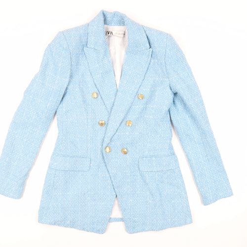 Zara Womens Blue Jacket Blazer Size S Button