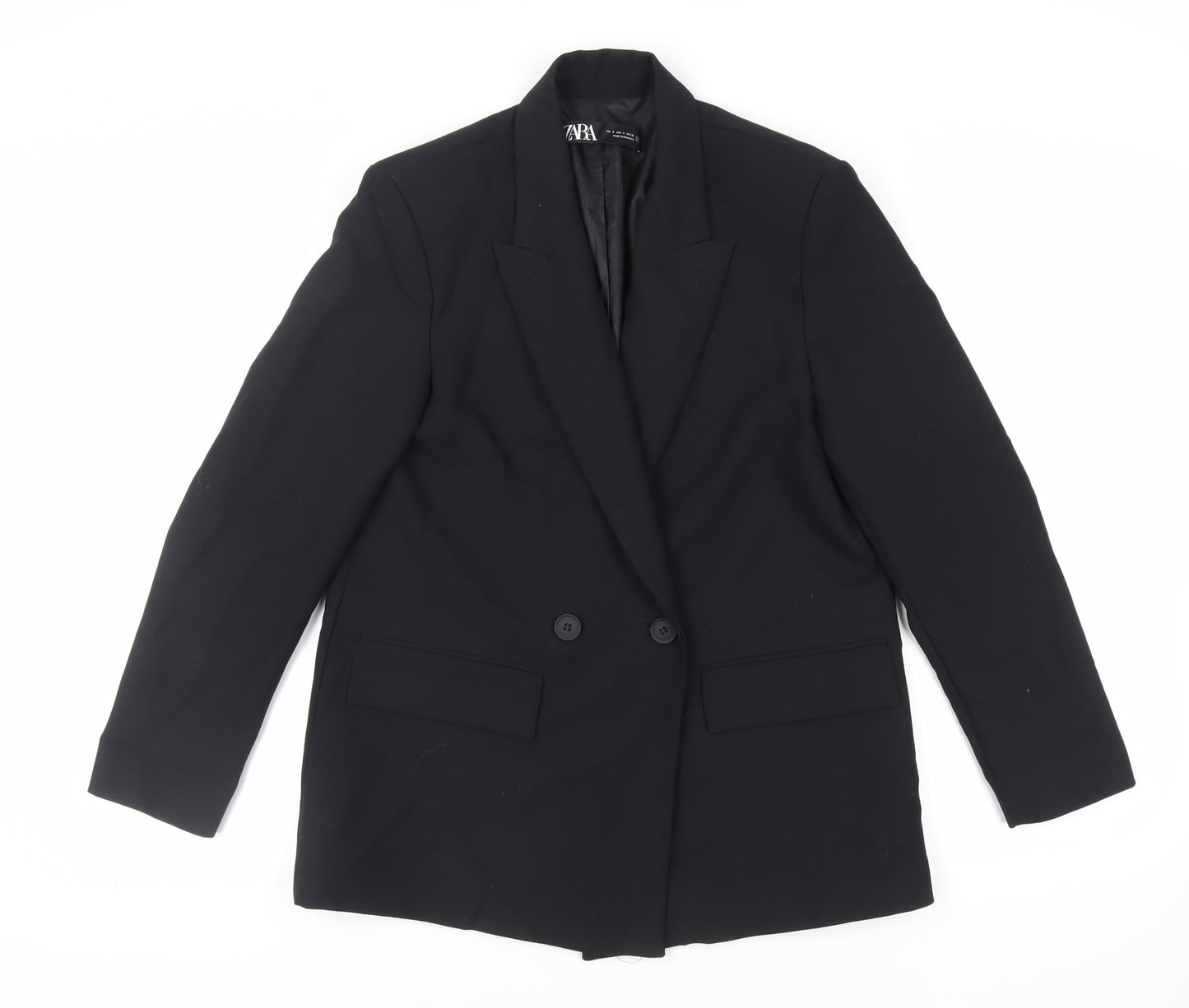 Zara Womens Black Jacket Blazer Size S Button