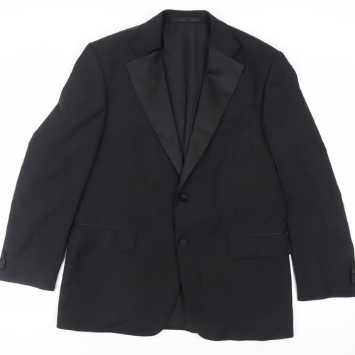 Marks and Spencer Mens Black Polyester Tuxedo Suit Jacket Size 42 Regular