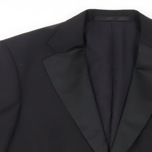 Marks and Spencer Mens Black Polyester Tuxedo Suit Jacket Size 42 Regular