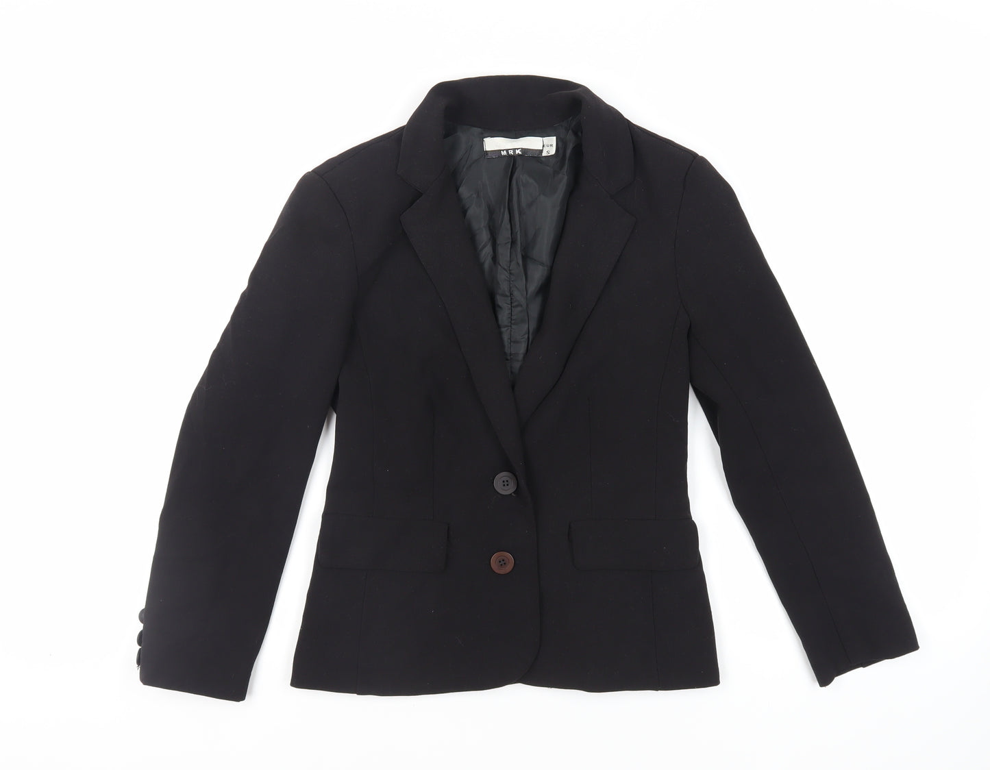 marka MRK Womens Black Jacket Blazer Size S Button