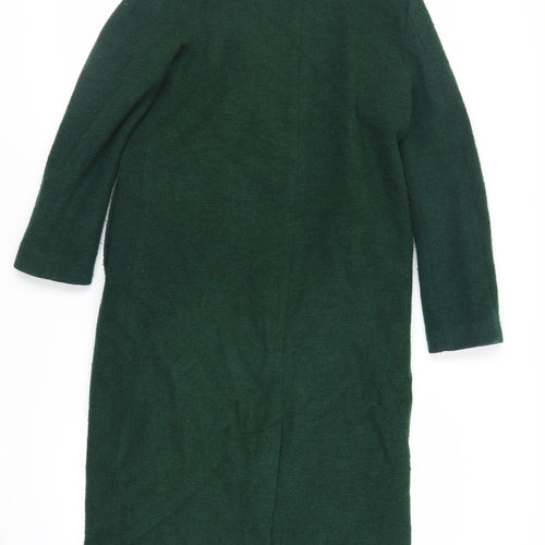 Monki Womens Green Overcoat Coat Size S Button