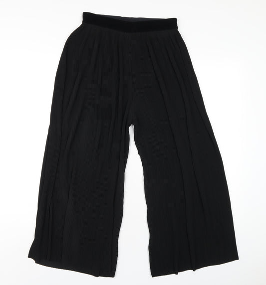 Zara Womens Black Polyester Capri Trousers Size M L23 in Regular