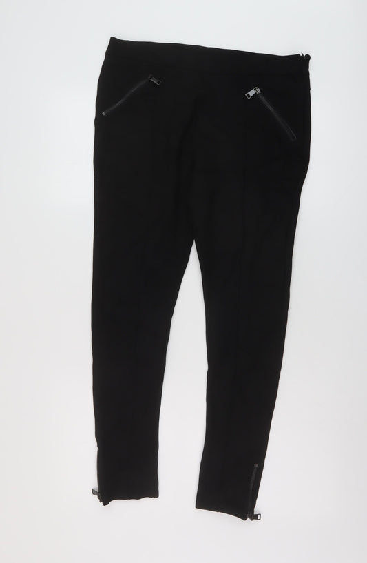 Sonder Studio Womens Black Polyester Trousers Size 14 L26 in Regular Zip