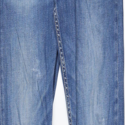 Topman Mens Blue Cotton Skinny Jeans Size 30 in L33 in Regular Button - Long Leg