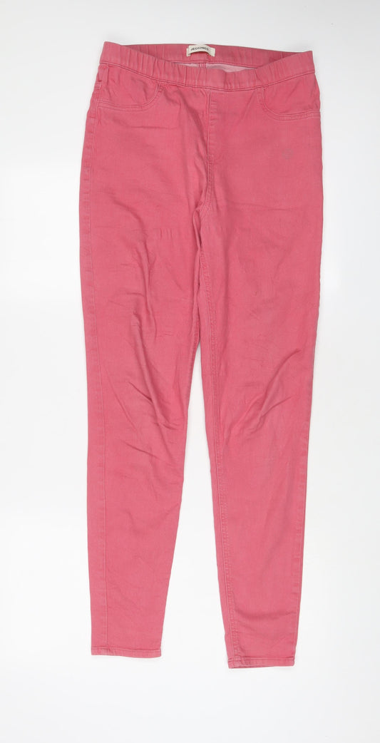 Marks and Spencer Womens Pink Cotton Jegging Jeans Size 12 L30 in Regular