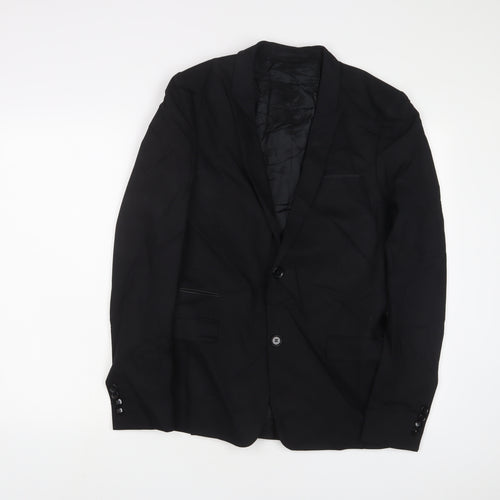 The Kooples Mens Black Cotton Jacket Suit Jacket Size 38 Regular