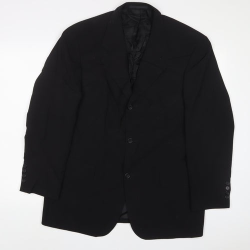 Uptown Mens Black Polyester Jacket Suit Jacket Size 42 Regular