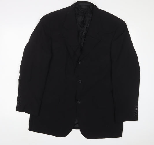 Uptown Mens Black Polyester Jacket Suit Jacket Size 42 Regular