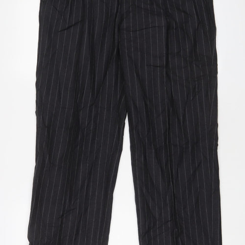 Austin Reed Mens Grey Striped Wool Trousers Size 34 in L31 in Regular Button