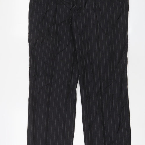 Austin Reed Mens Grey Striped Wool Trousers Size 34 in L31 in Regular Button