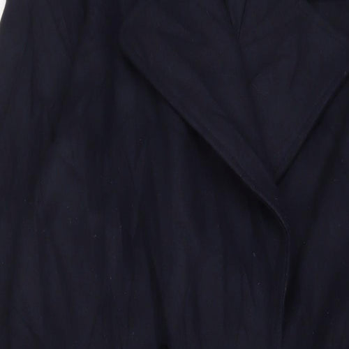 Zara Womens Blue Overcoat Coat Size S Button