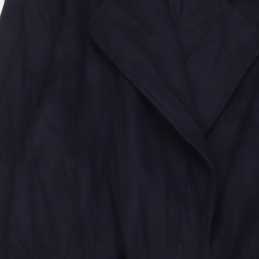 Zara Womens Blue Overcoat Coat Size S Button