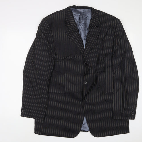 Milano Mens Grey Striped Wool Jacket Suit Jacket Size 44 Regular