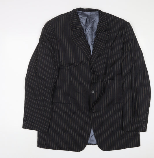 Milano Mens Grey Striped Wool Jacket Suit Jacket Size 44 Regular