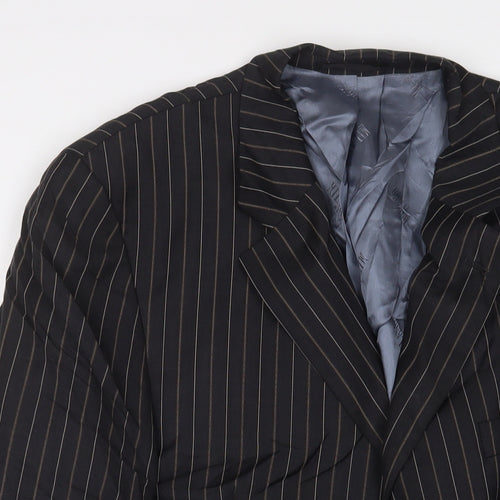 Milano Mens Grey Striped Wool Jacket Suit Jacket Size 44 Regular