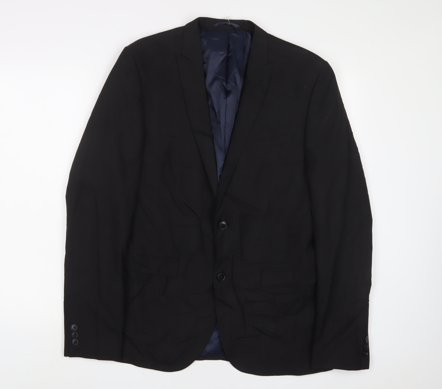 NEXT Mens Black Polyester Jacket Suit Jacket Size 38 Regular